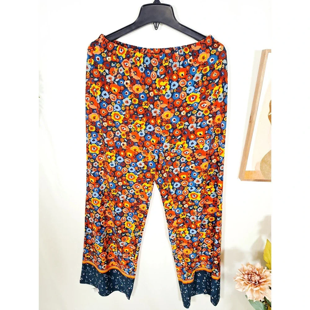 Melissa Paige Women's Floral Stretch Pants Large - Picture 3 of 5